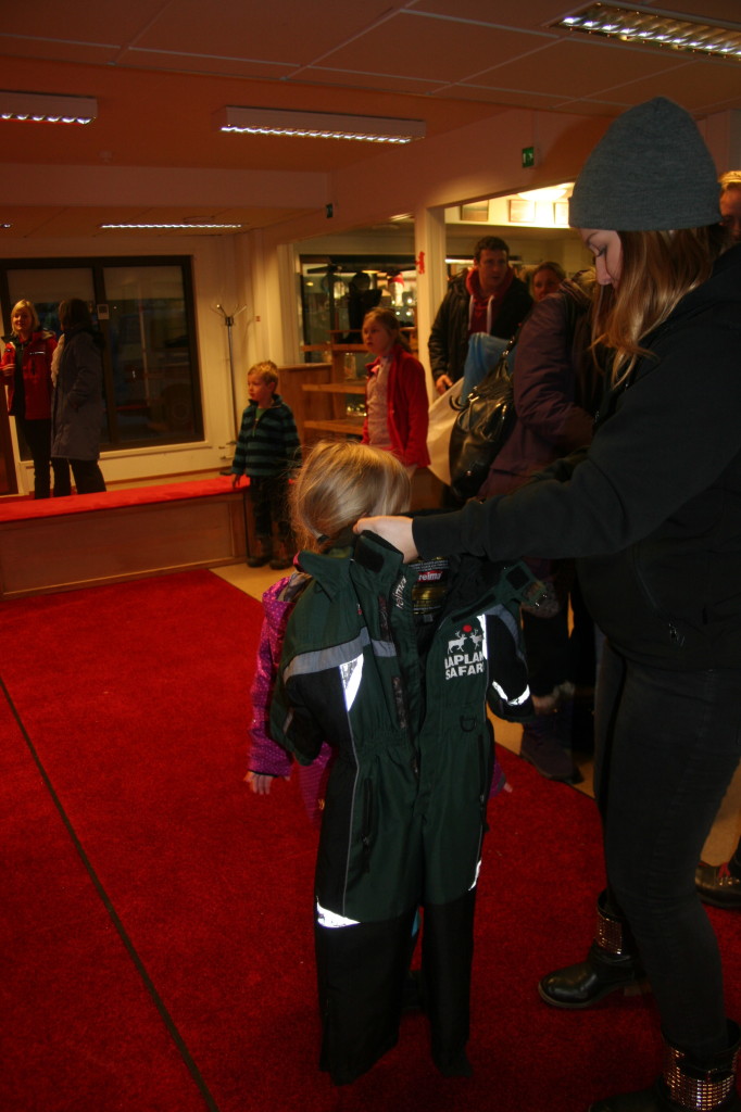 Getting a snowsuit from Santas Lapland in Findland