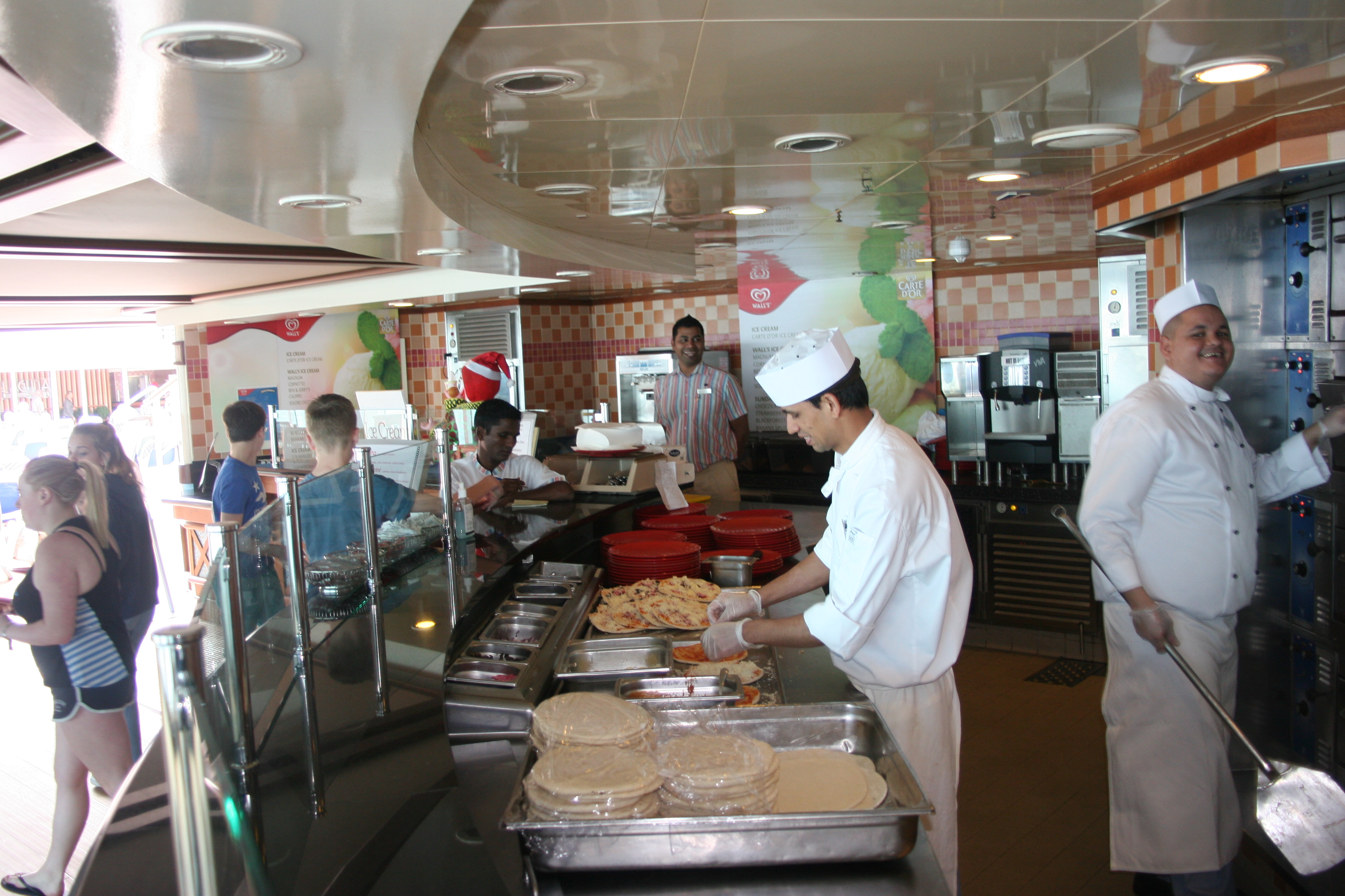 Pizzas on board P&O Cruises Ventura