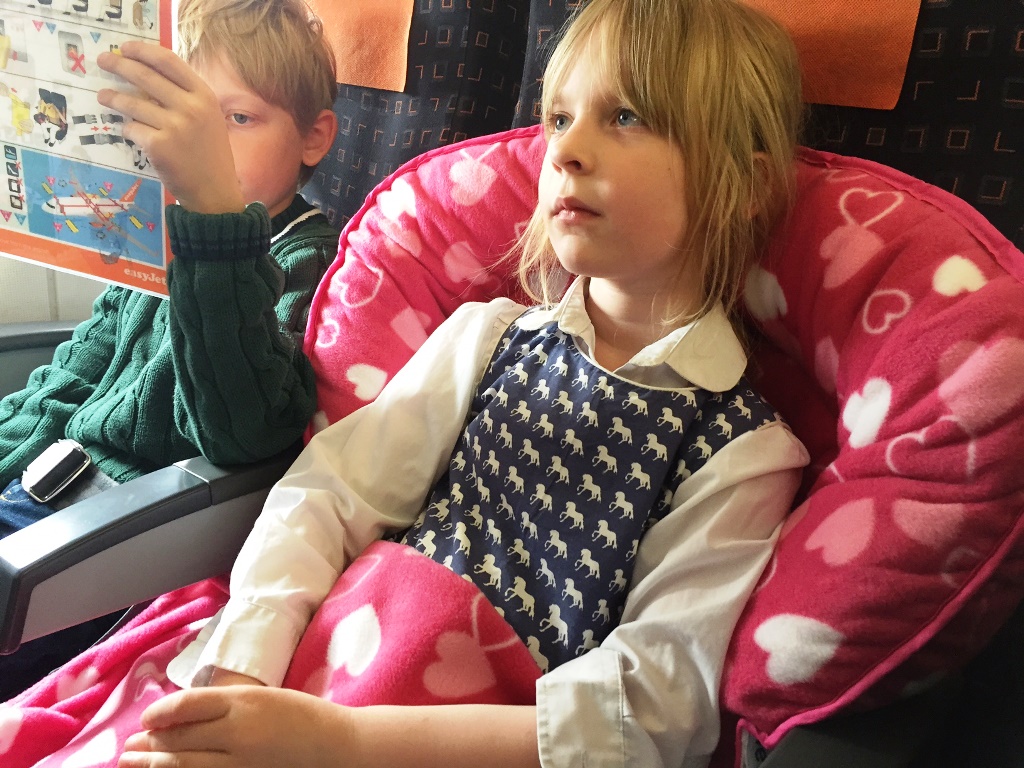On board the plane
