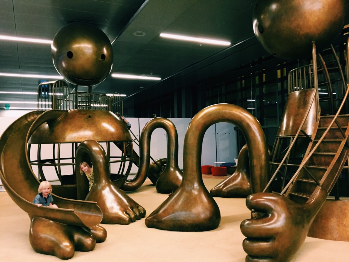 Fantastic copper playground at Dohar Airport, Qatar