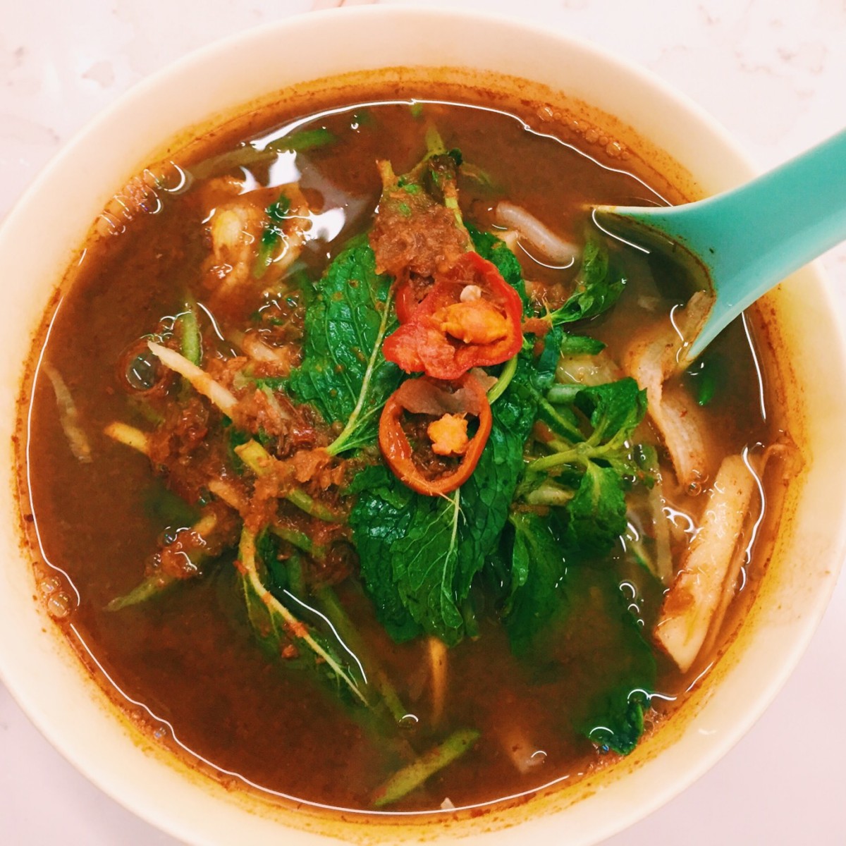 Assam Laksa - Blue Boy Vegetarian Restaurant, - Kuala Lumpur - Top 10 things to do in Kuala Lumpur with kids - copyright: www.globalmousetravels.com
