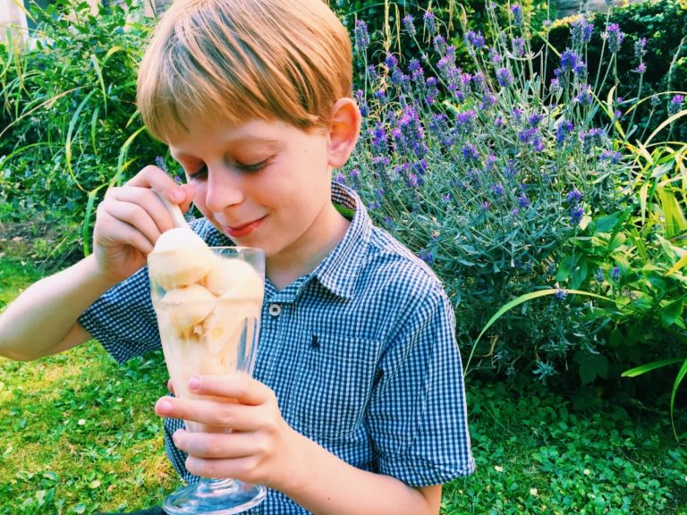 Honey & Peach ice cream (dairy free) – sweet and simple