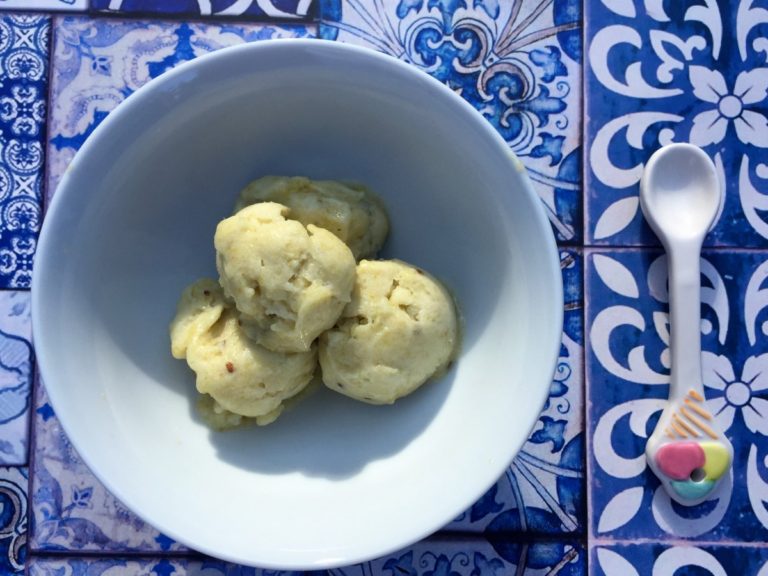 Sweet gooseberry sorbet (vegan, dairy free)