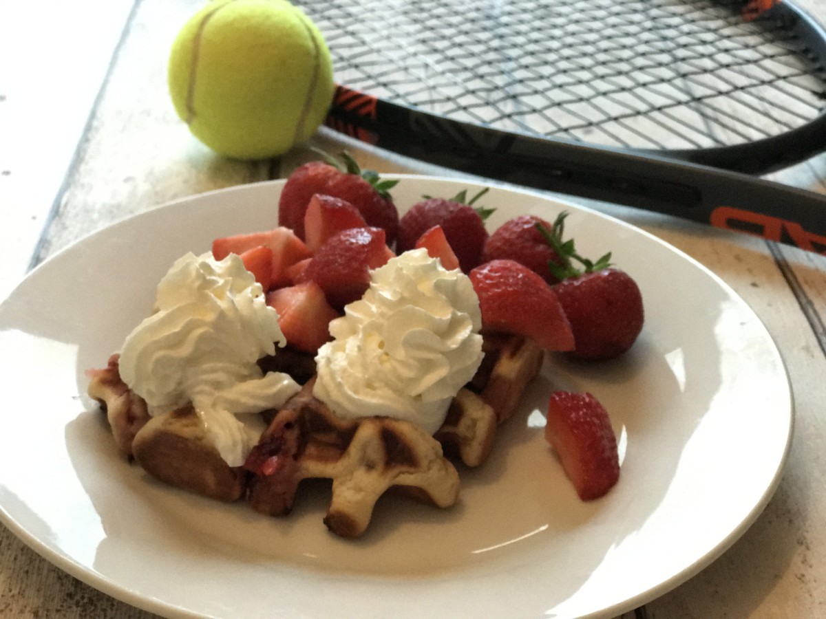Wimbledon inspired waffles - Strawberry and Cream Waffles - copyright: www.globalmousetravels.com