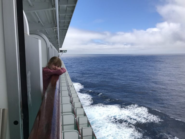 At sea