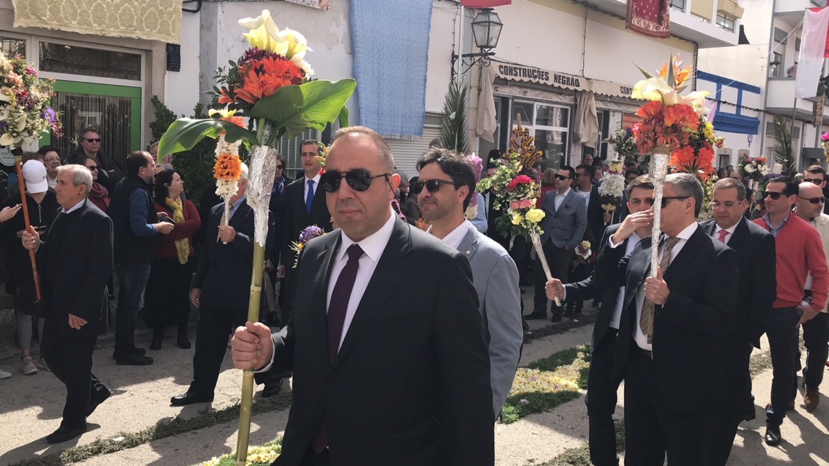 Holding flowers