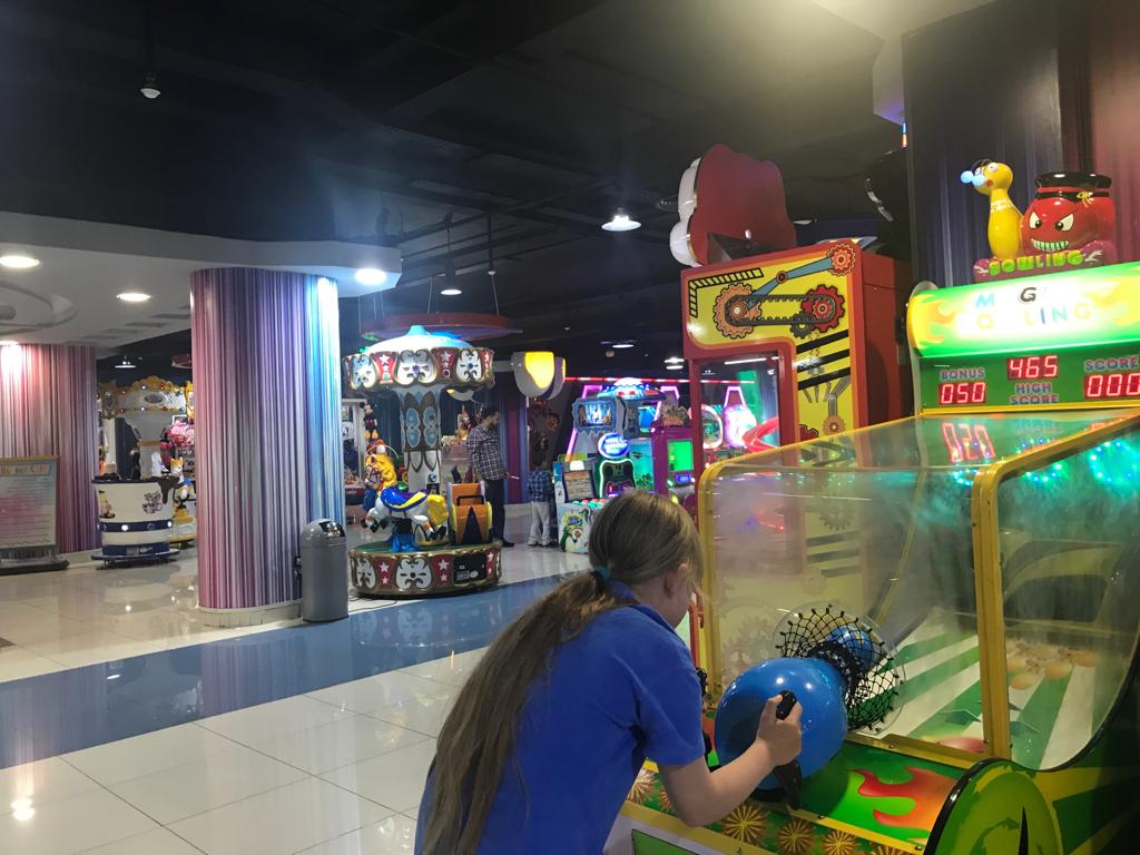 Playing in the mall