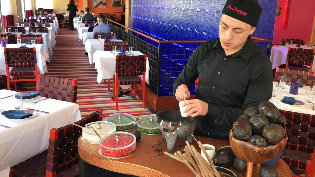 Making guacamole, Rosa Mexicano, Columbus Avenue, Manhattan, New York