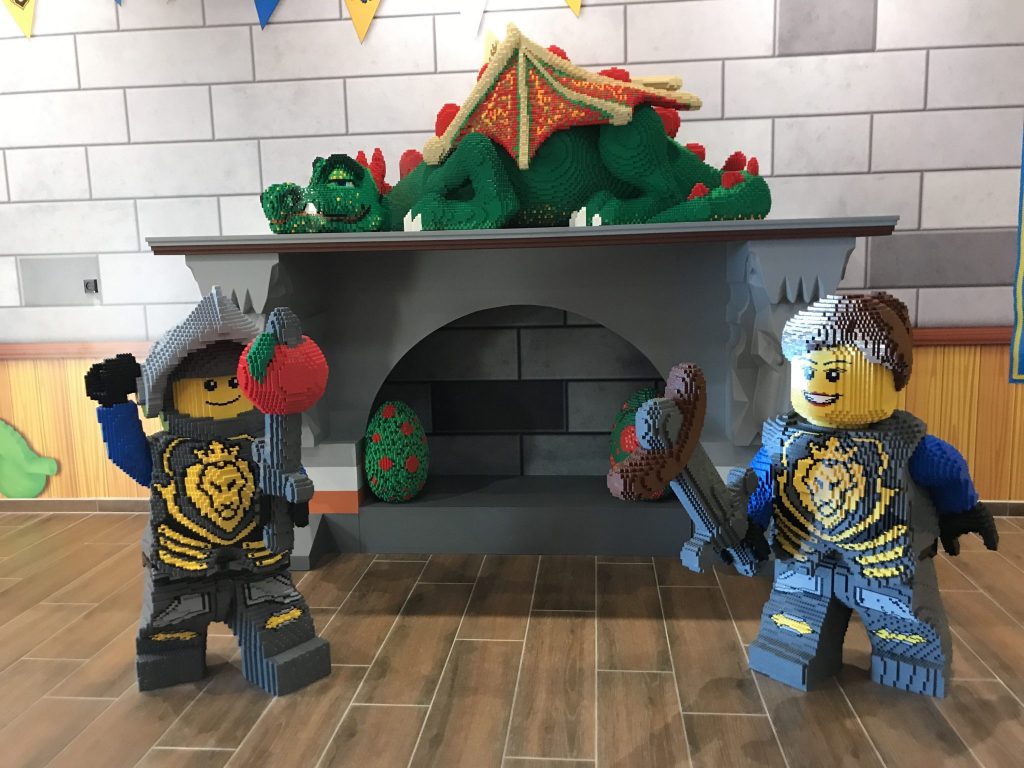 The fireplace at the LEGOLAND Billung Castle Hotel