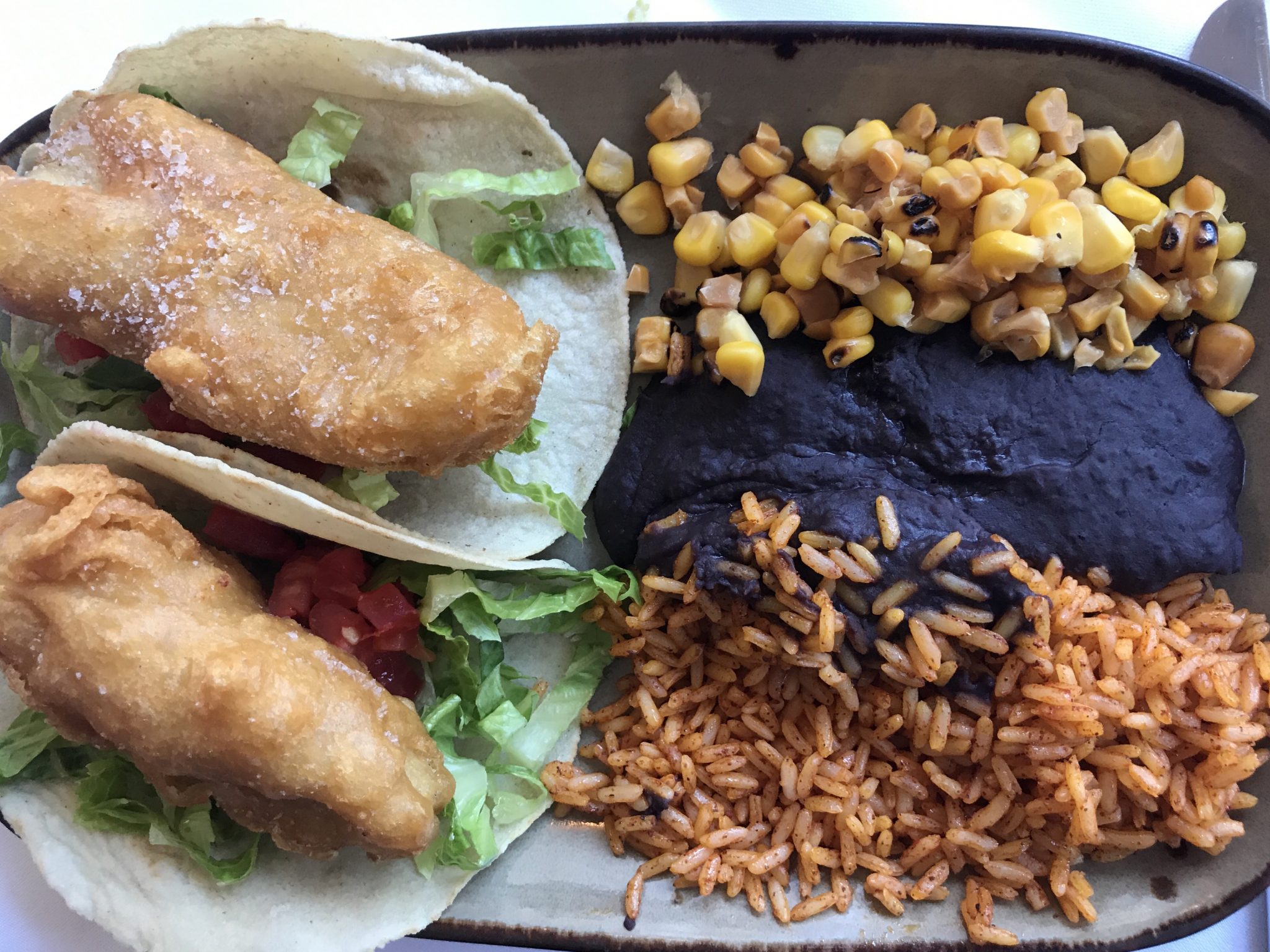beer battered salted fish tortillas