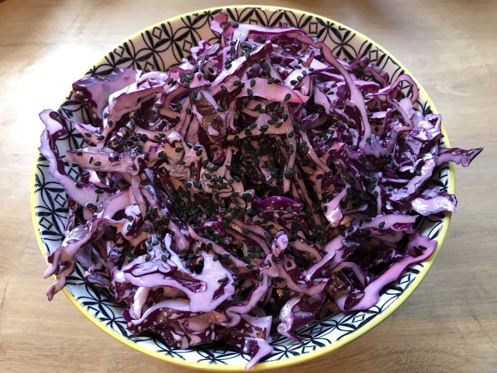 Delicious, easy Cabbage Salad with sesame & lime {Middle East}