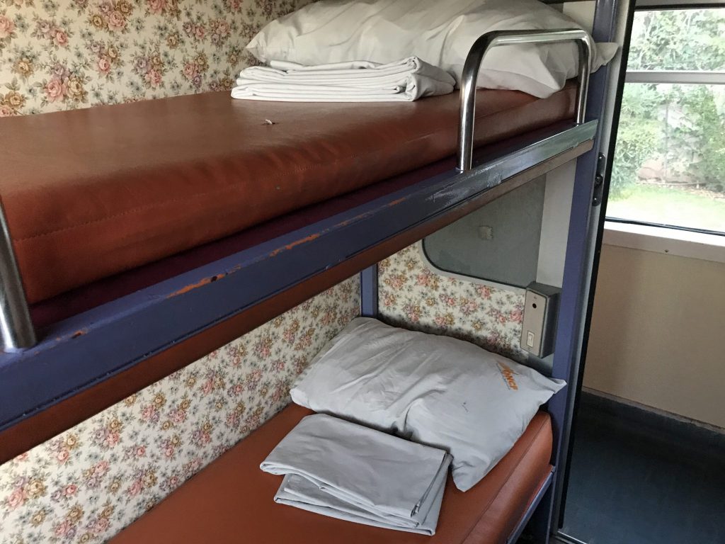 First class sleeper cabin - The overnight Marrakech to Tangier train - an adventure