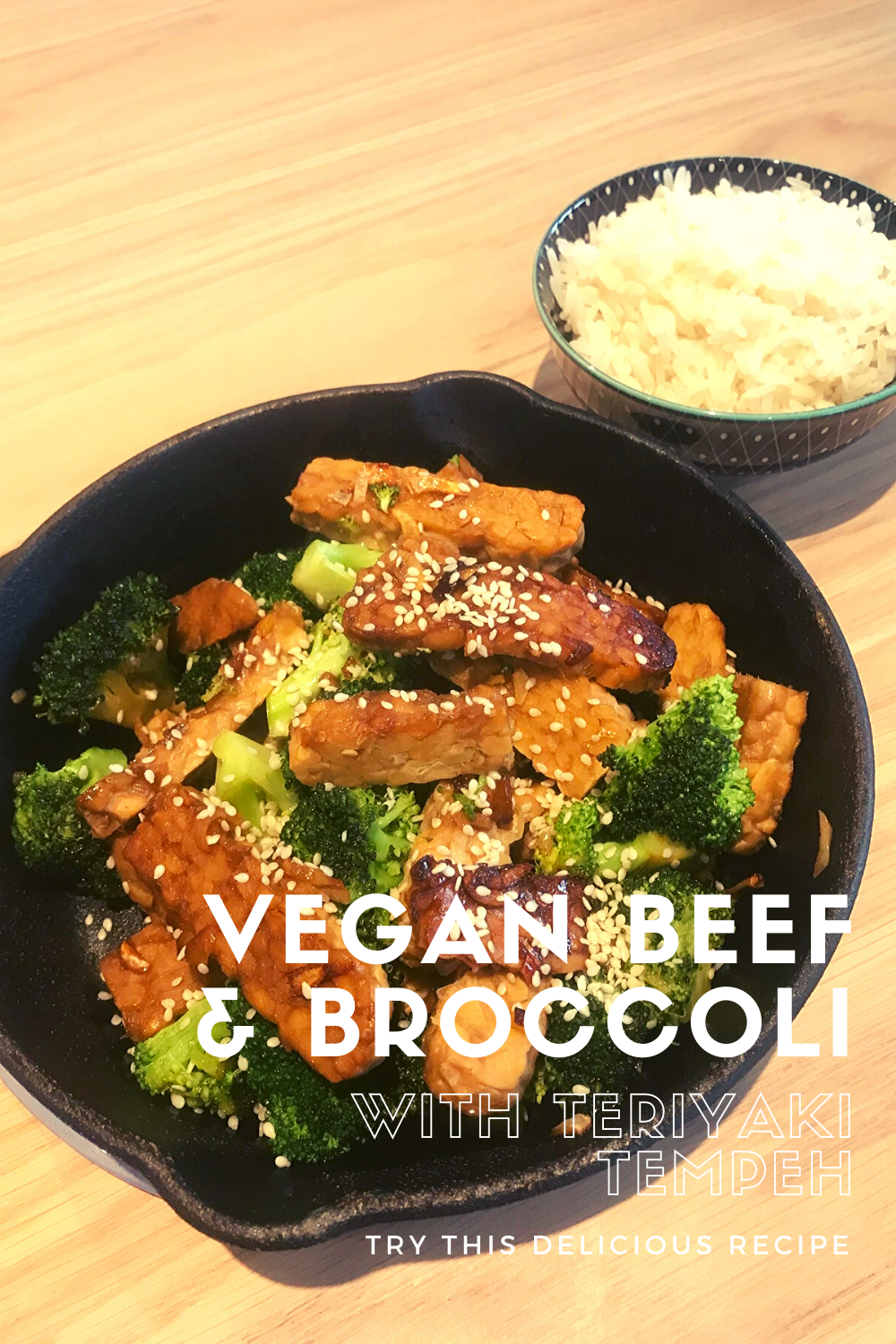 Vegan beef and broccoli teriyaki tempeh and broccoli