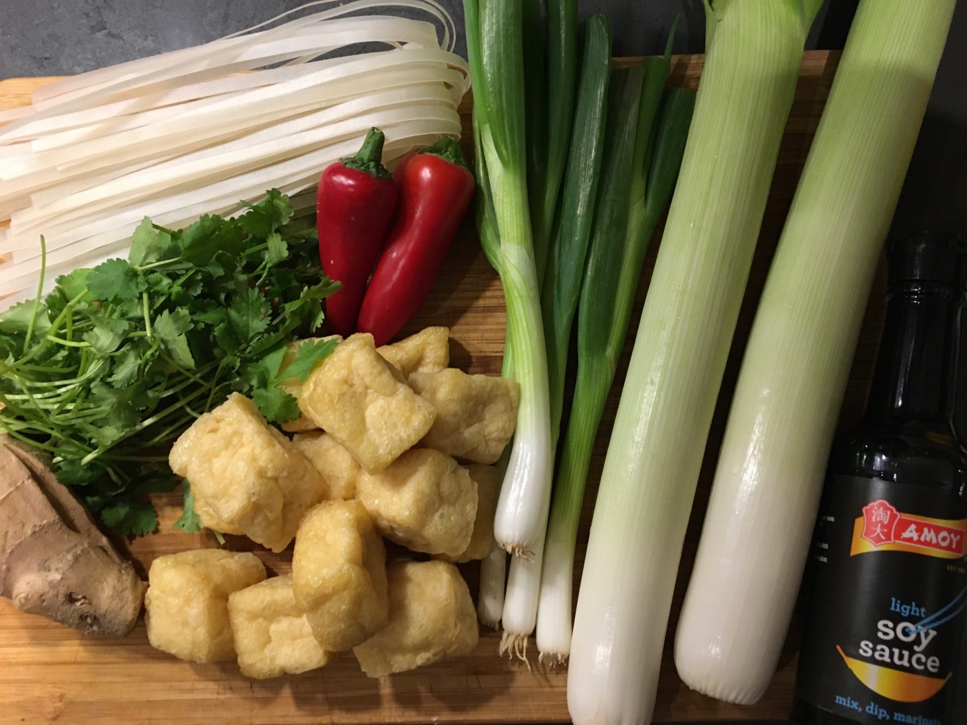 Ingredients for Vegan sesame and ginger noodles with pak choi & teriyaki tofu