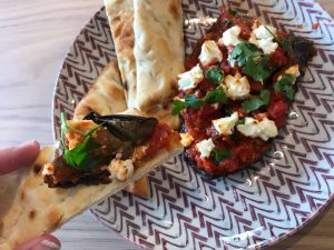 Baked aubergine and tomato with feta cheese {Greek}