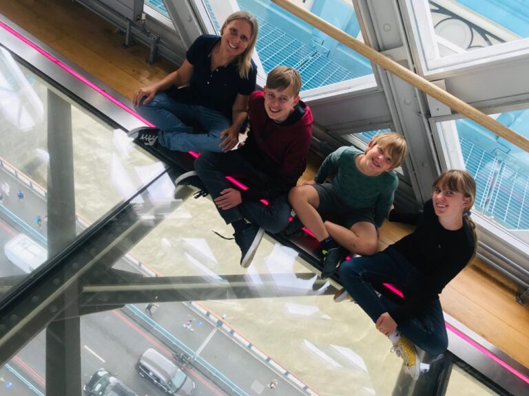 Glass floor at Tower Bridge London