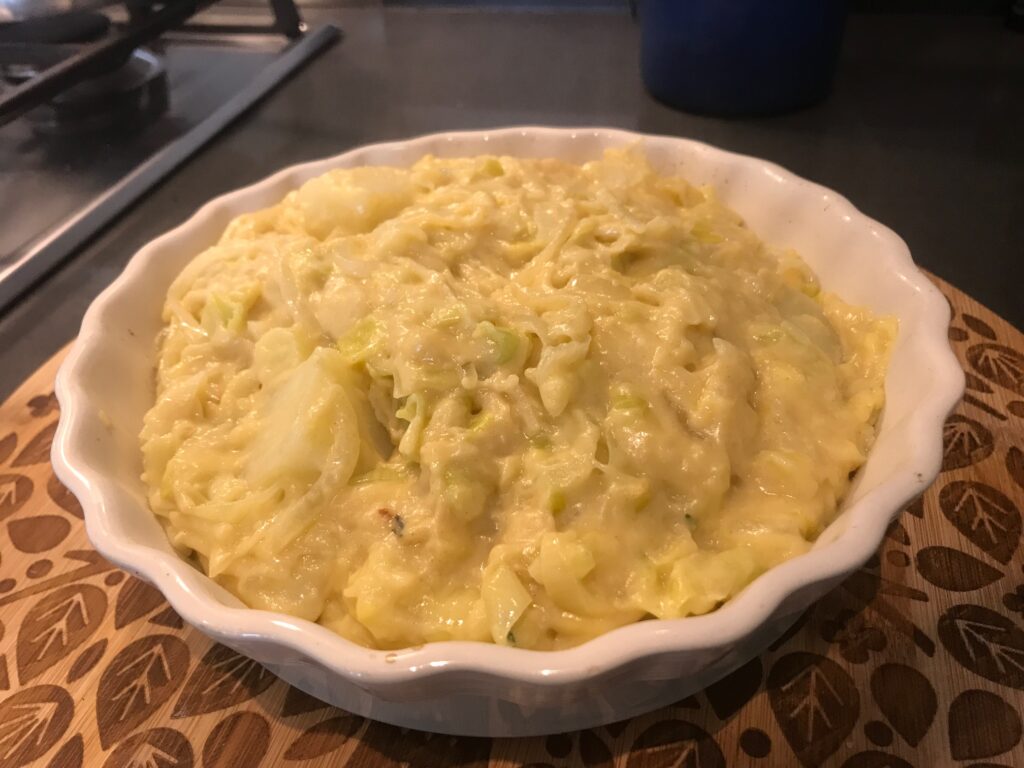 Vegan potato leek and cheese pie 