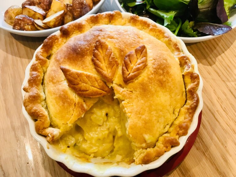 Vegan potato leek and cheese pie